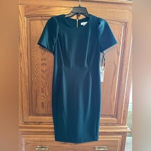 NWT Calvin Klein Green Cap-sleeve Dress size 10
